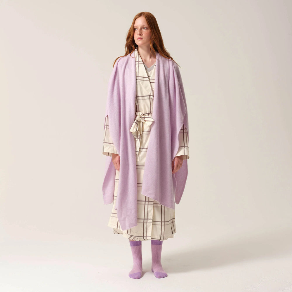 Cashmere Recuperation Shawl Lilac Tonic London