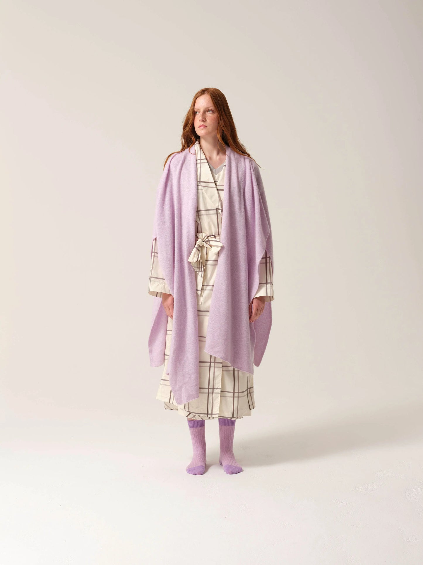 Cashmere Recuperation Shawl Lilac Tonic London
