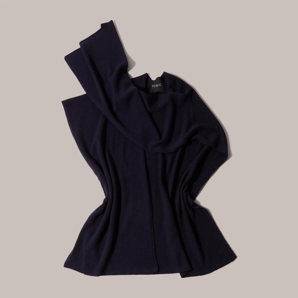 Cashmere Recuperation Shawl Navy Tonic London