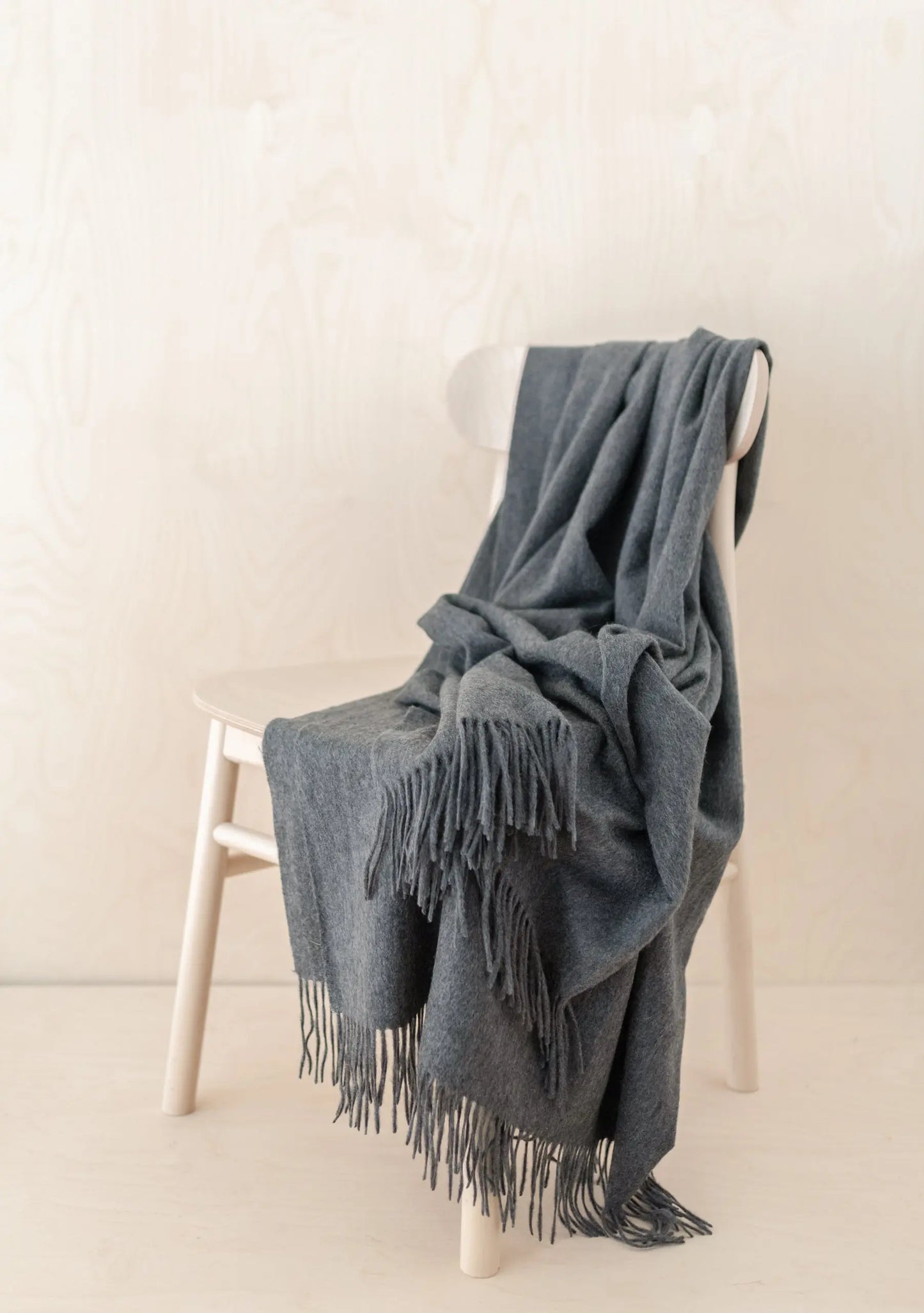 Cashmere Small Blanket in Charcoal Melange TartanBlanketCo