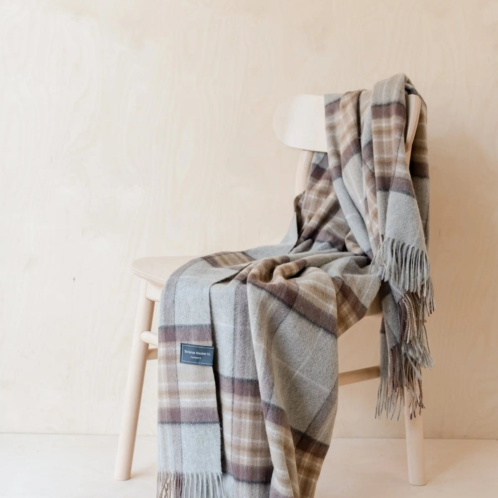 Cashmere Small Blanket in Mackellar Tartan TartanBlanketCo