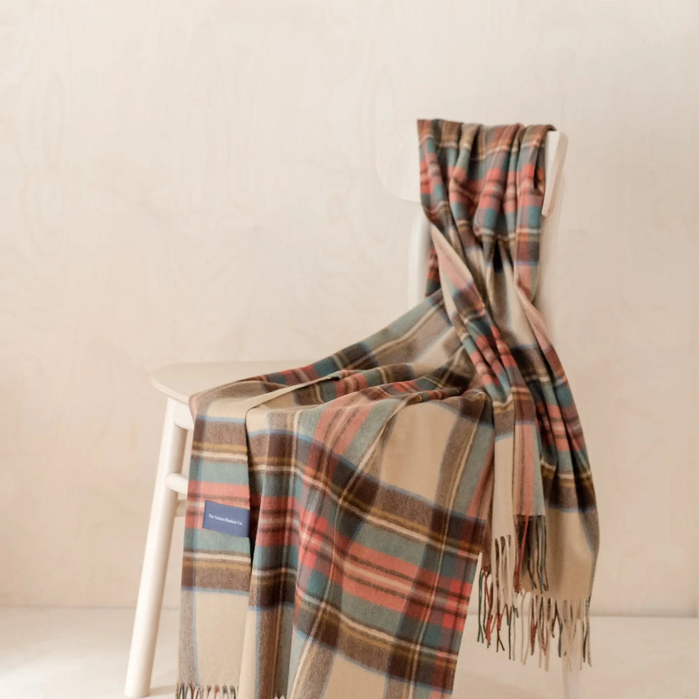 Cashmere Small Blanket in Stewart Dress Antique Tartan TartanBlanketCo