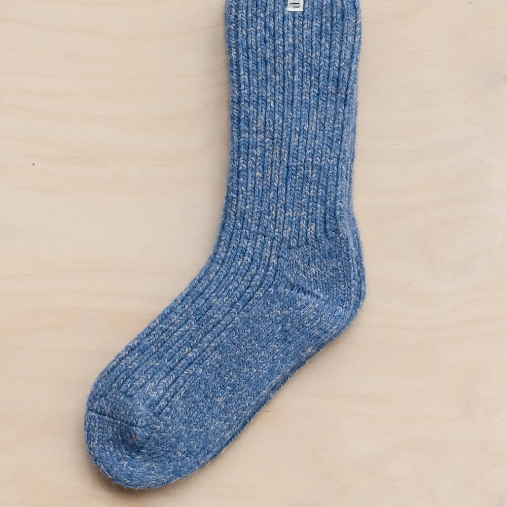 Cashmere & Merino Socks in Blue Fleck TartanBlanketCo