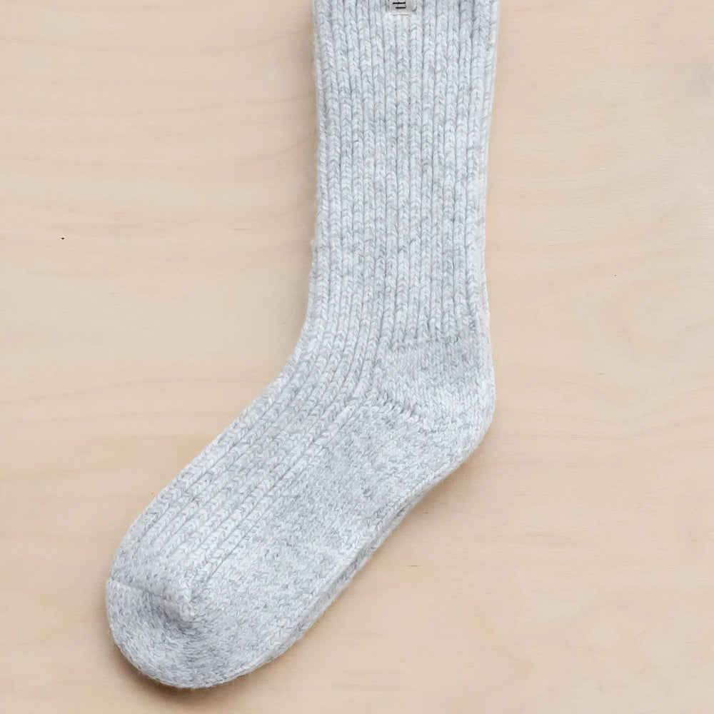 Cashmere & Merino Socks in Grey Fleck TartanBlanketCo