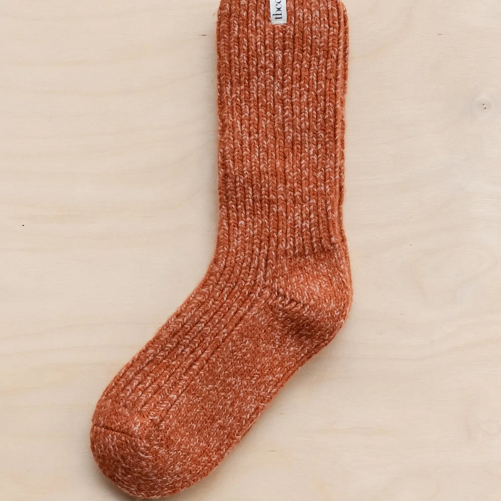 Cashmere & Merino Socks in Rust Fleck TartanBlanketCo