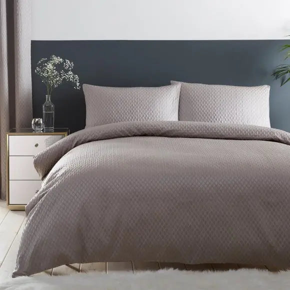 Cassie Silver Duvet Cover and Pillowcase Set Dunelm