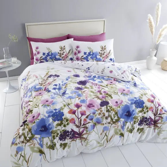 Catherine Lansfield Countryside Floral Reversible Duvet Cover & Pillowcase Set Dunelm
