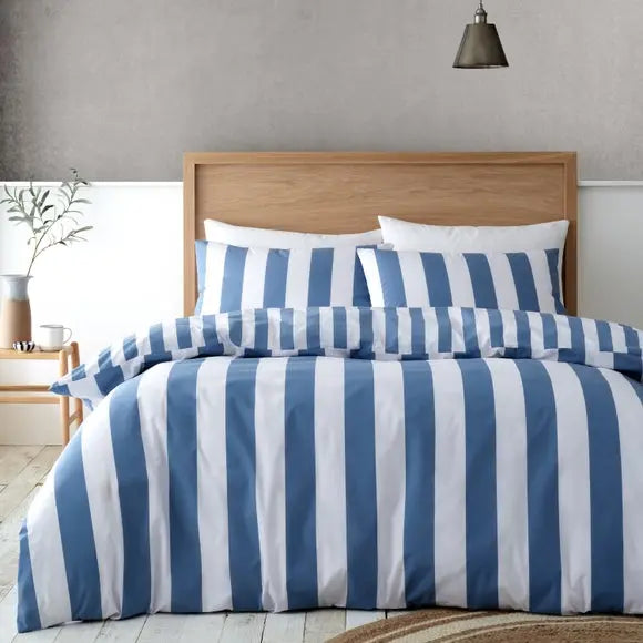 Catherine Lansfield Cove Stripe Duvet Cover and Pillowcase Set Dunelm