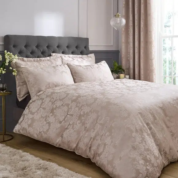 Catherine Lansfield Damask Jacquard Duvet Cover and Pillowcase Set Dunelm