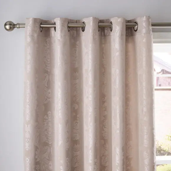 Catherine Lansfield Damask Jacquard Eyelet Curtains Dunelm