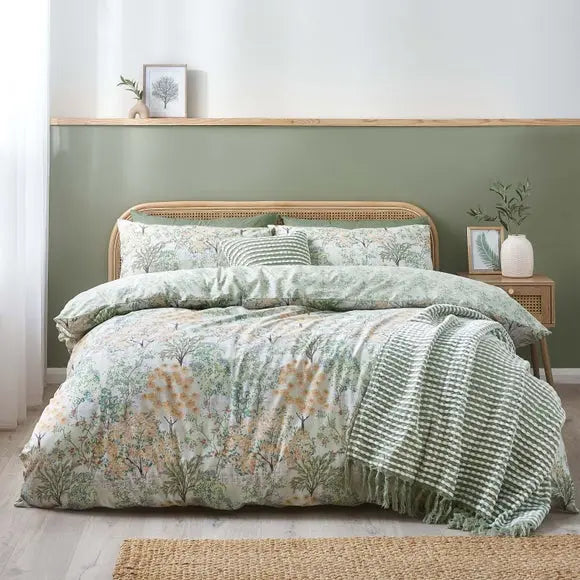 Catherine Lansfield Forest Bloom Reversible Duvet Cover & Pillowcase Set Dunelm
