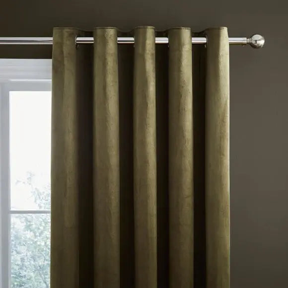 Catherine Lansfield Kingsley Matt Velvet Eyelet Curtains Dunelm