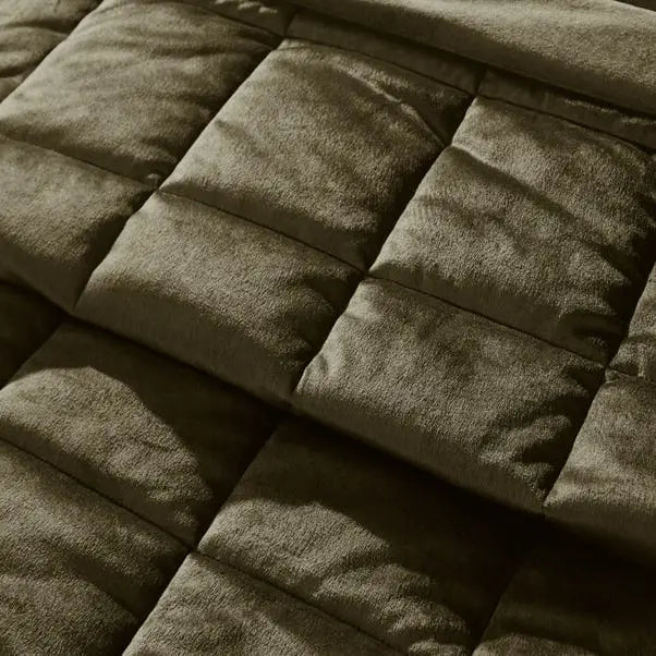 Catherine Lansfield Kingsley Matt Velvet Quilted Bedspread Dunelm
