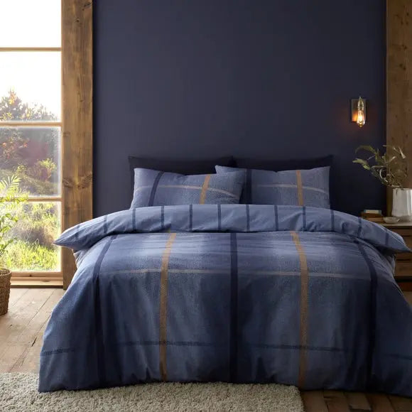 Catherine Lansfield Melrose Tweed Brushed Cotton Duvet Cover & Pillowcase Set Dunelm