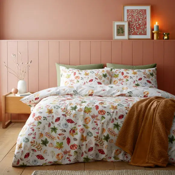 Catherine Lansfield Pumpkins Duvet Cover and Pillowcase Set Dunelm