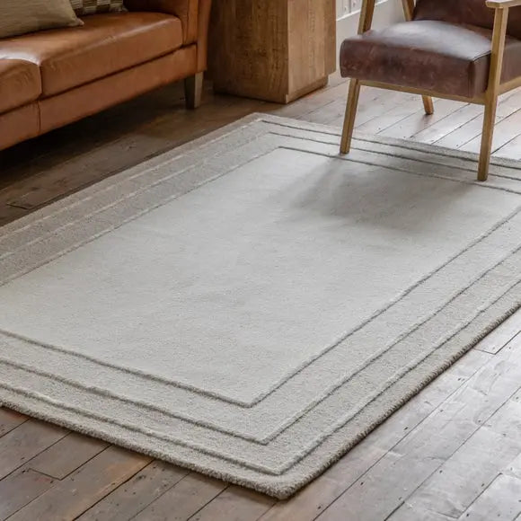 Cedar and Sage Tonal Border Rug Dunelm