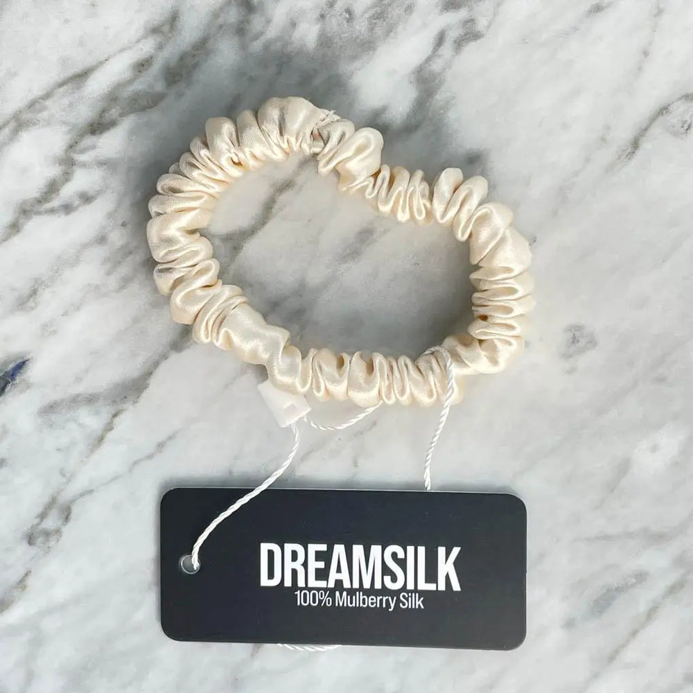 Champagne Silk Scrunchie - Skinny DREAMSILK