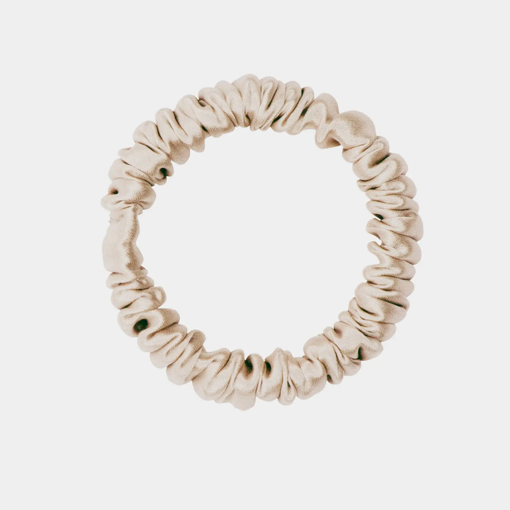 Champagne Silk Scrunchie - Skinny DREAMSILK