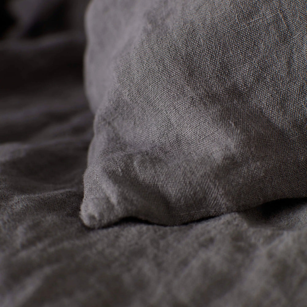 Charcoal 100% Linen Housewife Pillowcase The Secret Linen Store