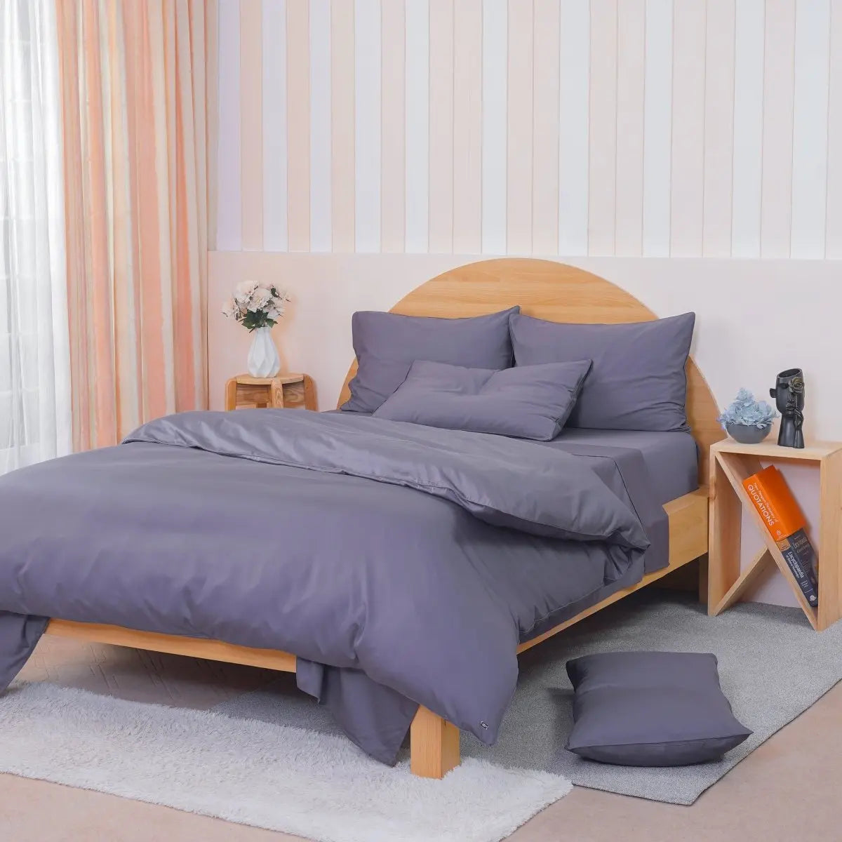 Charcoal Ackly Bamboo Bedding SHEET STORY