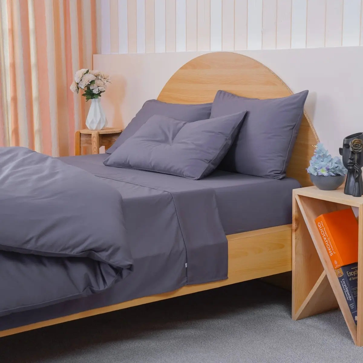 Charcoal Ackly Bamboo Bedding SHEET STORY