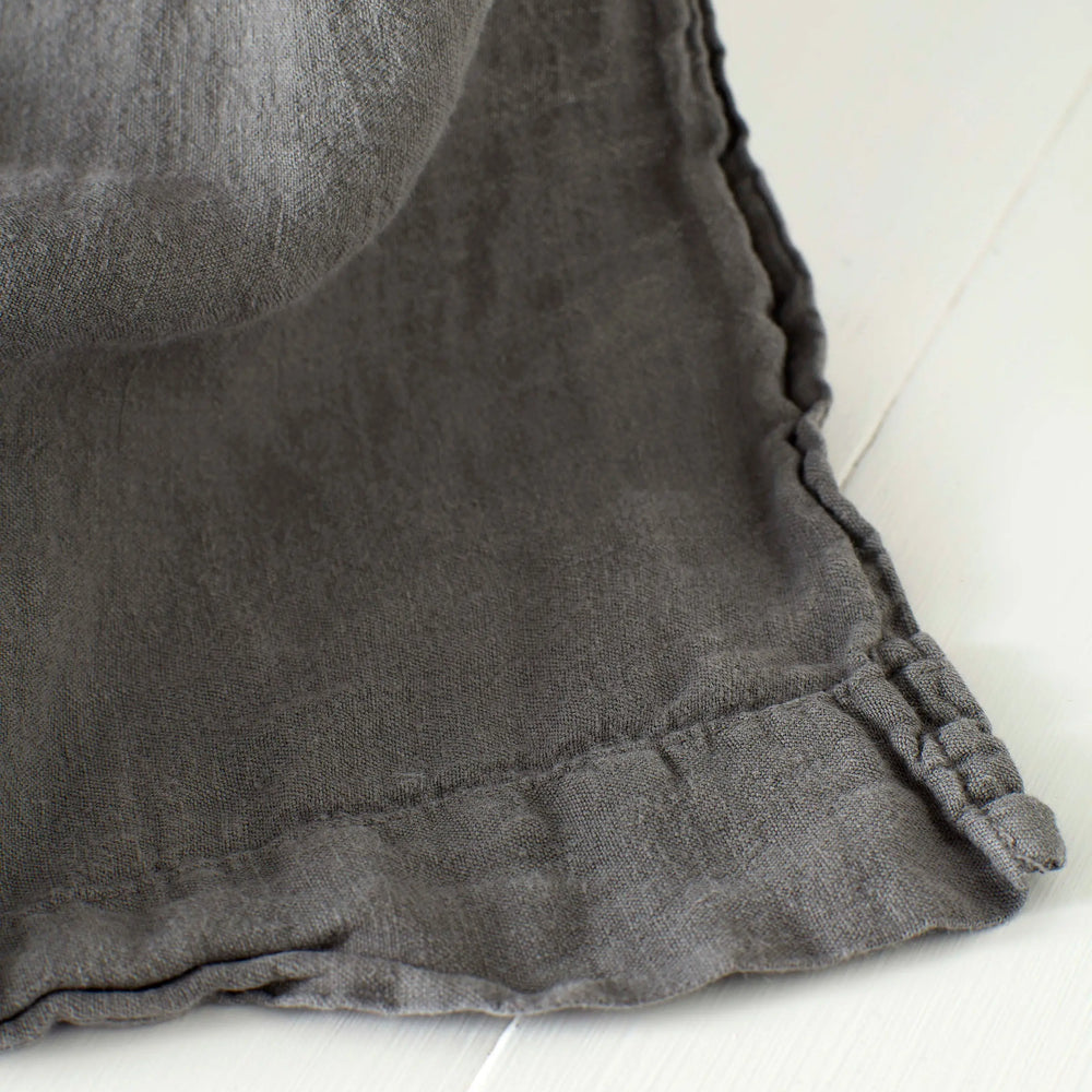 Charcoal Grey 100% Linen Loop Top Curtain (Single) The Secret Linen Store