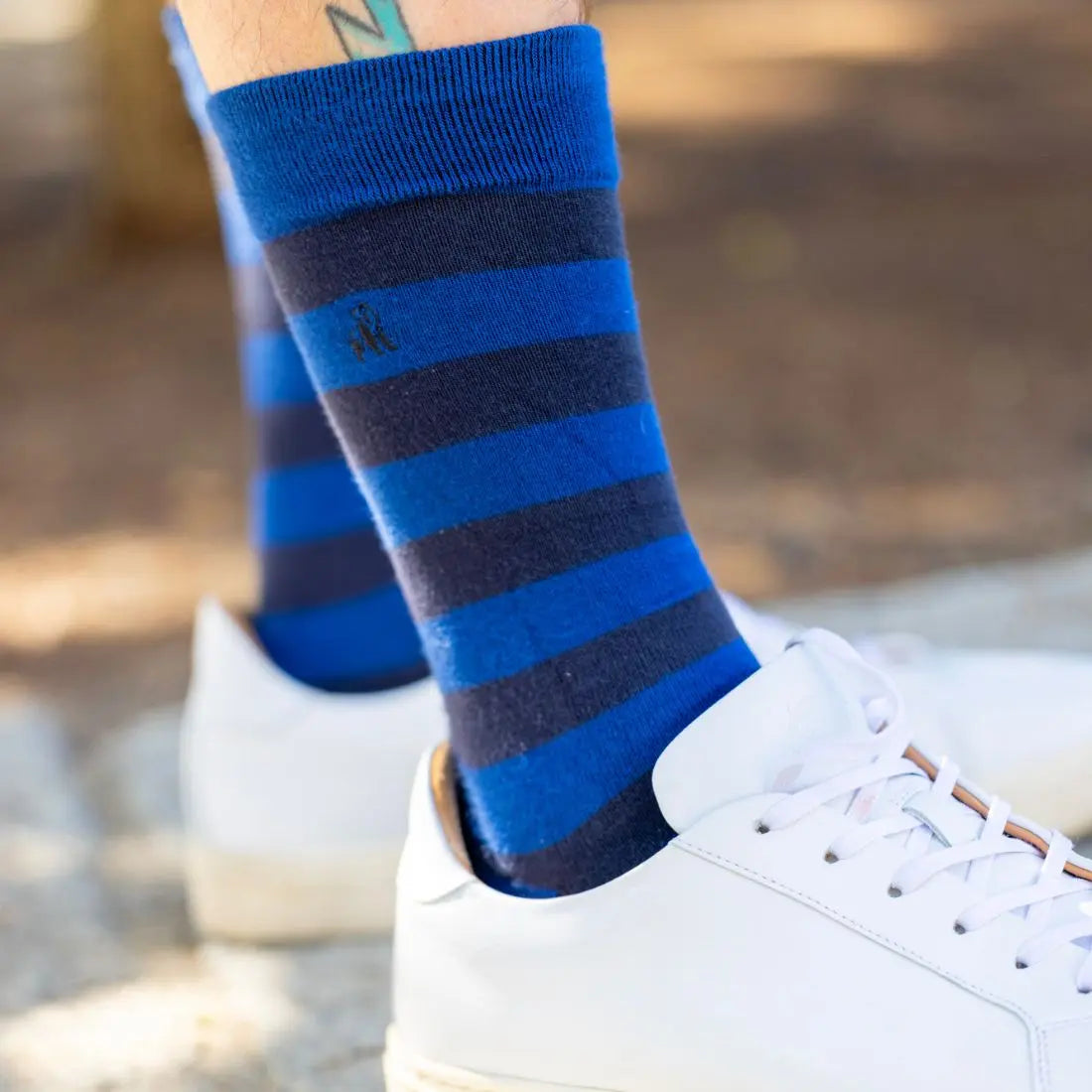 Charcoal Striped Bamboo Socks Swole Panda