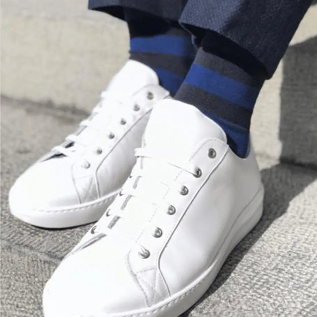 Charcoal Striped Bamboo Socks (Comfort Cuff) Swole Panda