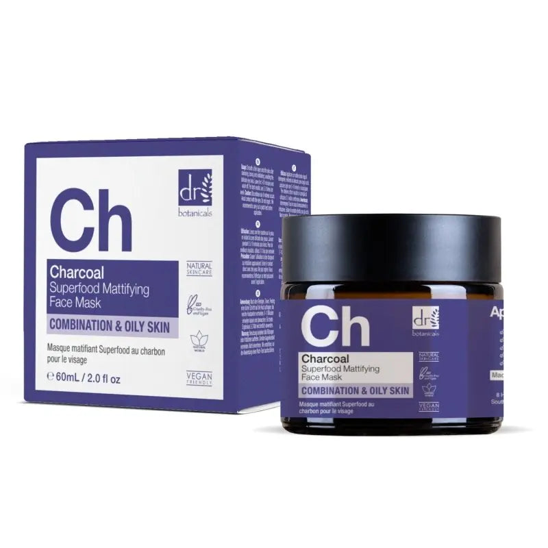 Charcoal Superfood Mattifying Face Mask 60ml Dr Botanicals