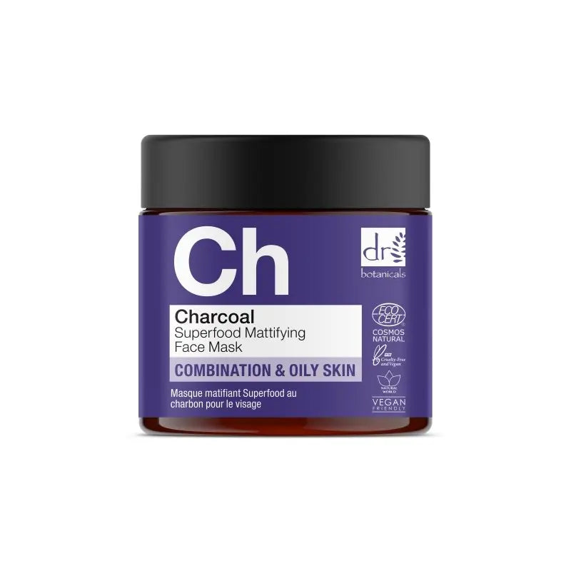 Charcoal Superfood Mattifying Face Mask 60ml Dr Botanicals