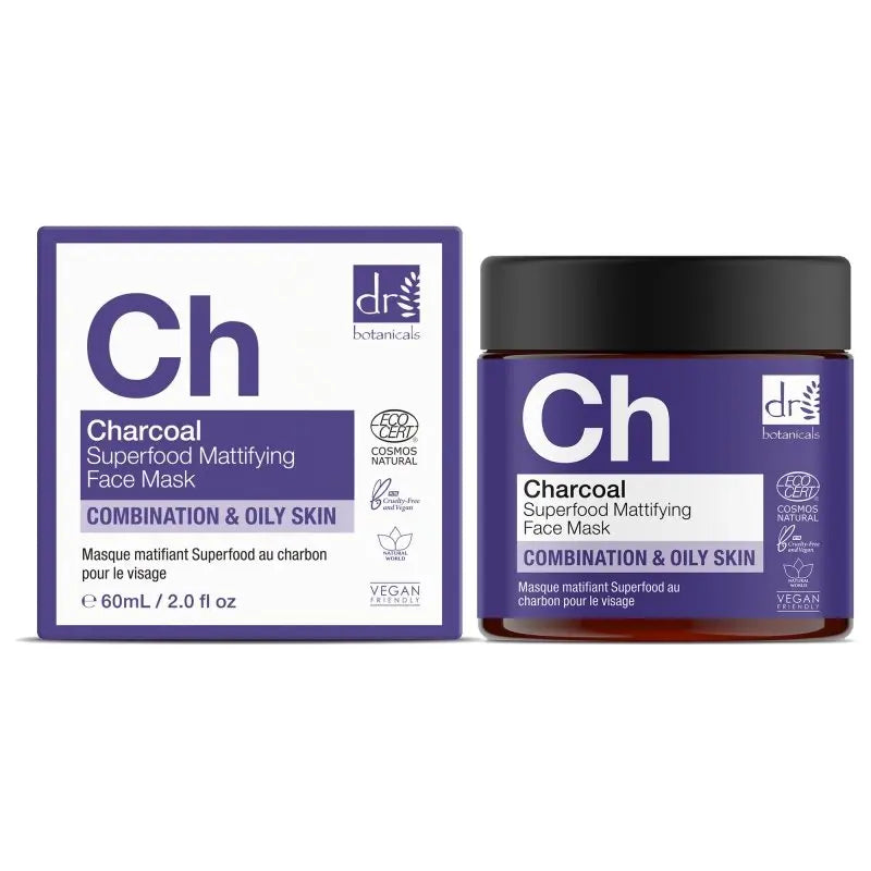 Charcoal Superfood Mattifying Face Mask 60ml Dr Botanicals