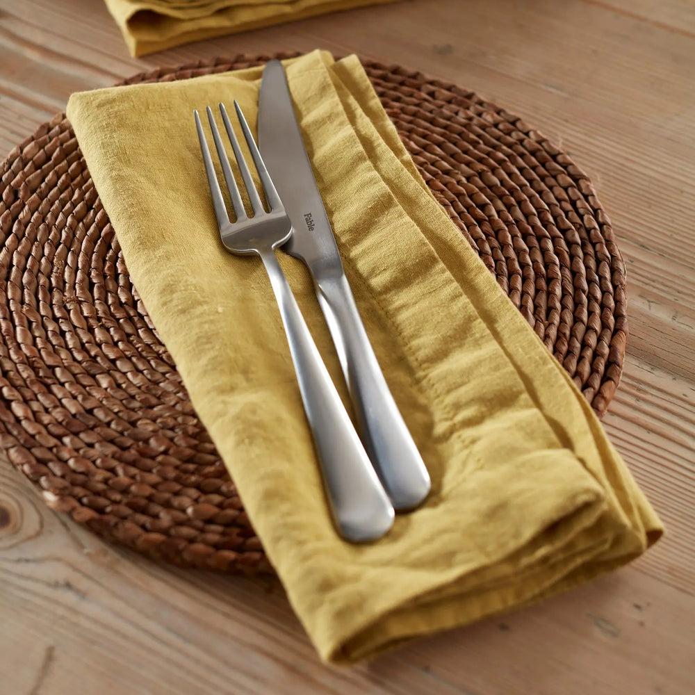 Chartreuse 100% Linen Napkins - Set of 4 The Secret Linen Store