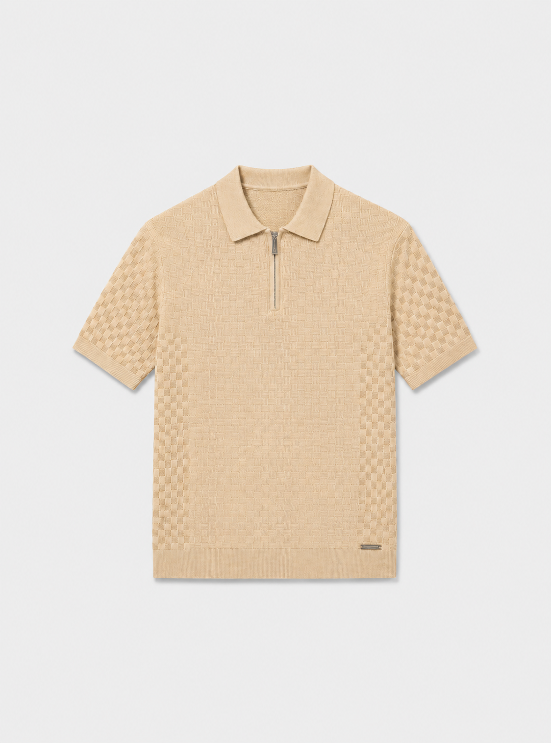 Danvers Zip Knit Polo Stone Duck and Cover