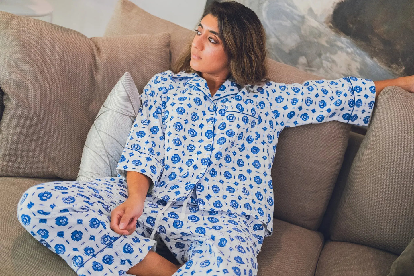 Chaya Cropped Wide Leg Pyjamas Naree Clothing