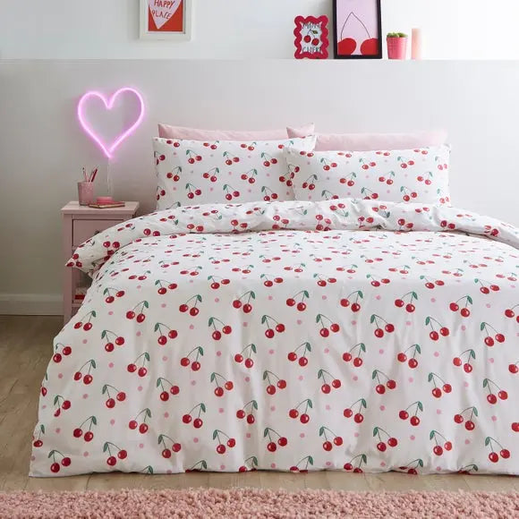 Cherries Duvet Cover and Pillowcase Set Dunelm