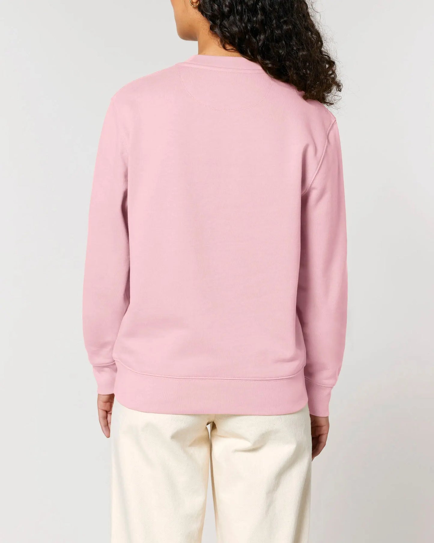 Cherry Blossom Pink Womens Organic Cotton Relaxed-Fit Sweatshirt hewn.