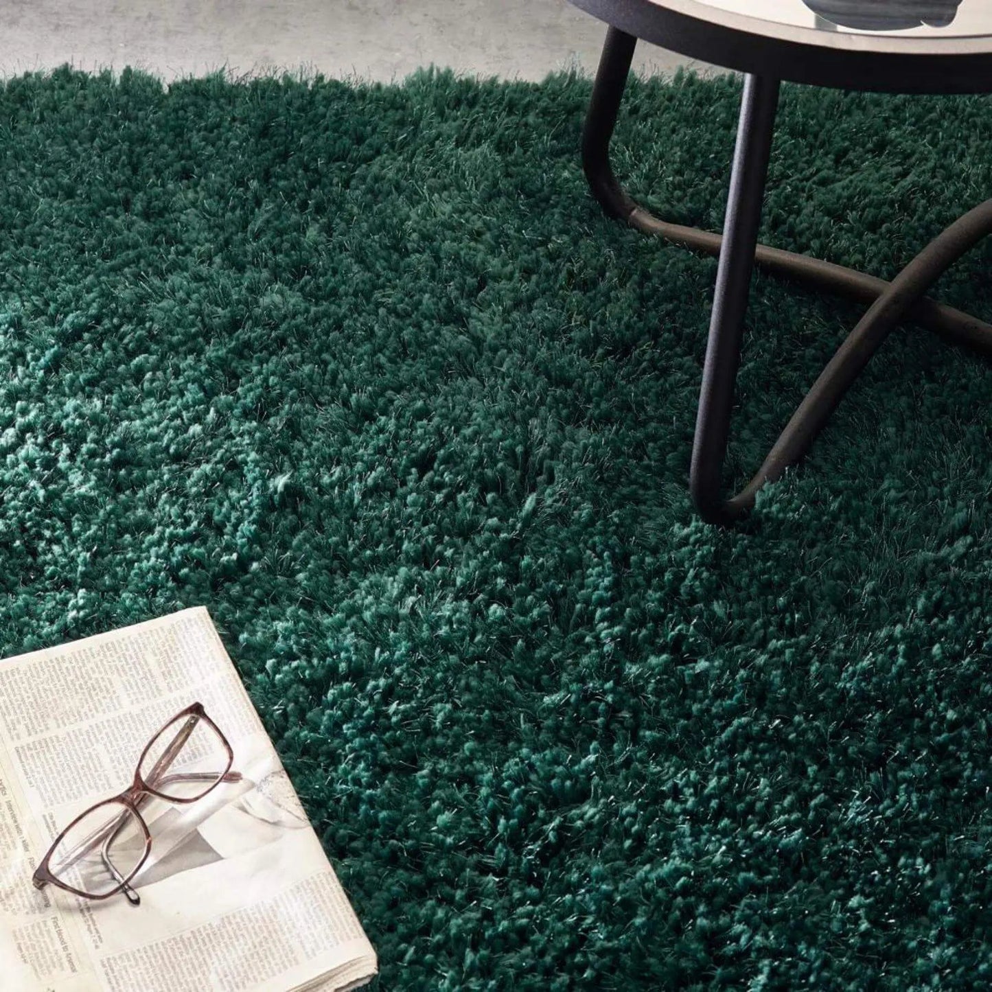 Chicago Forest Green Shaggy Rug The Rugs