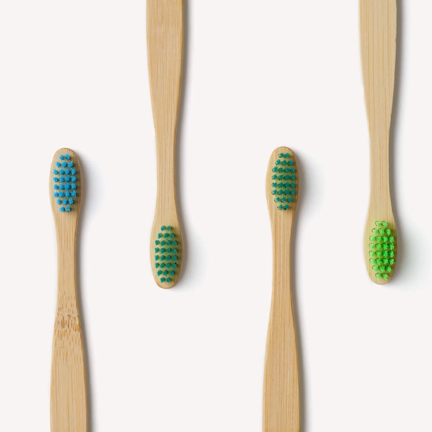Children's Bamboo Toothbrush - 4 Pack - Aqua Colour Wild And Stone