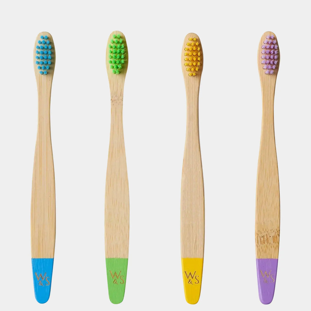 Children's Bamboo Toothbrush - 4 Pack - Multi-Colour Wild And Stone