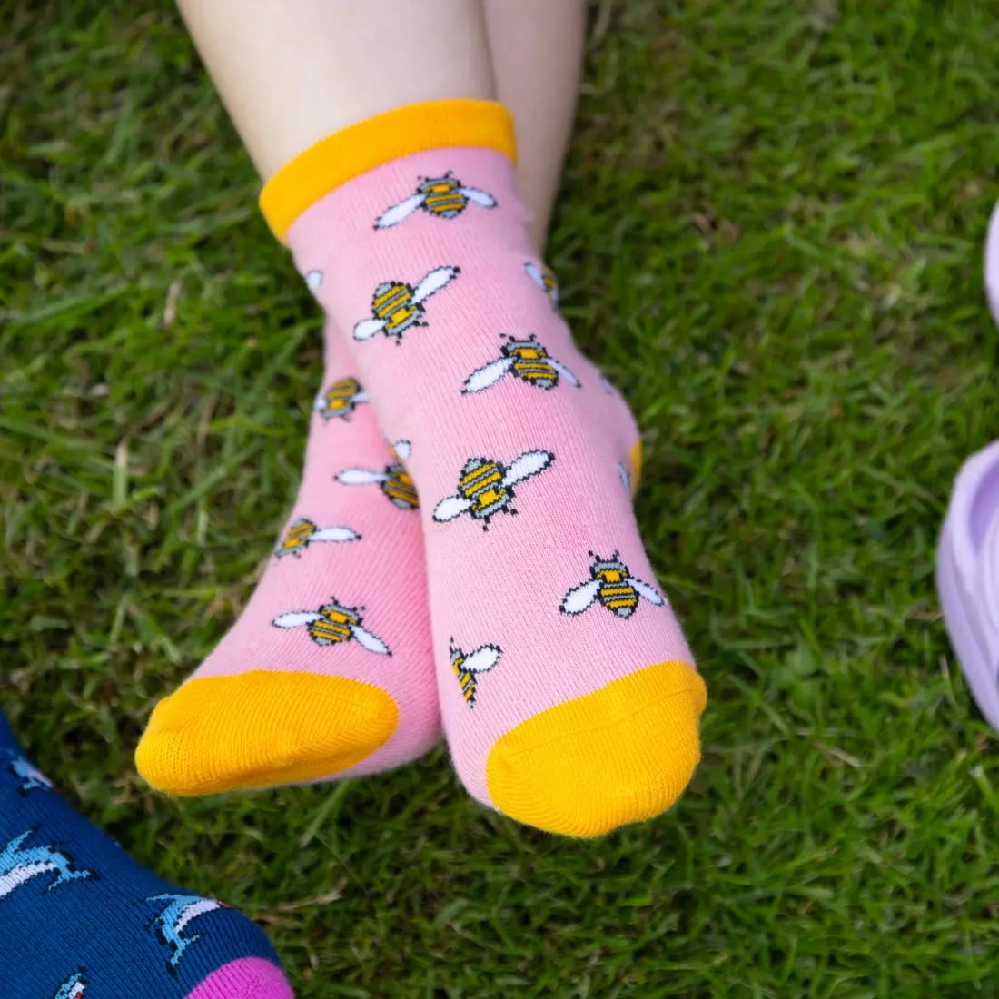 Children's Bumblebee Bamboo Socks Swole Panda