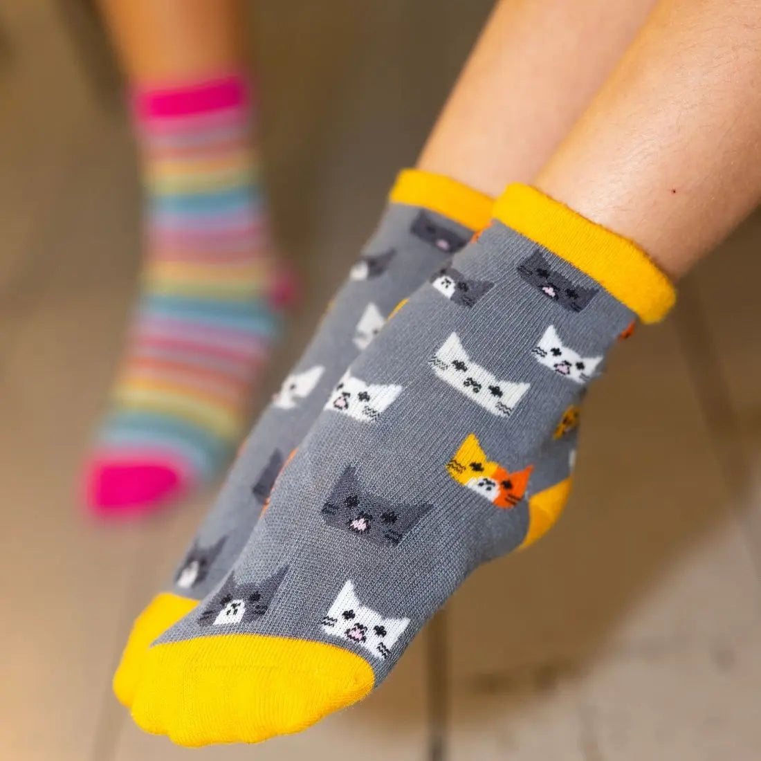 Children's Cat Bamboo Socks Swole Panda
