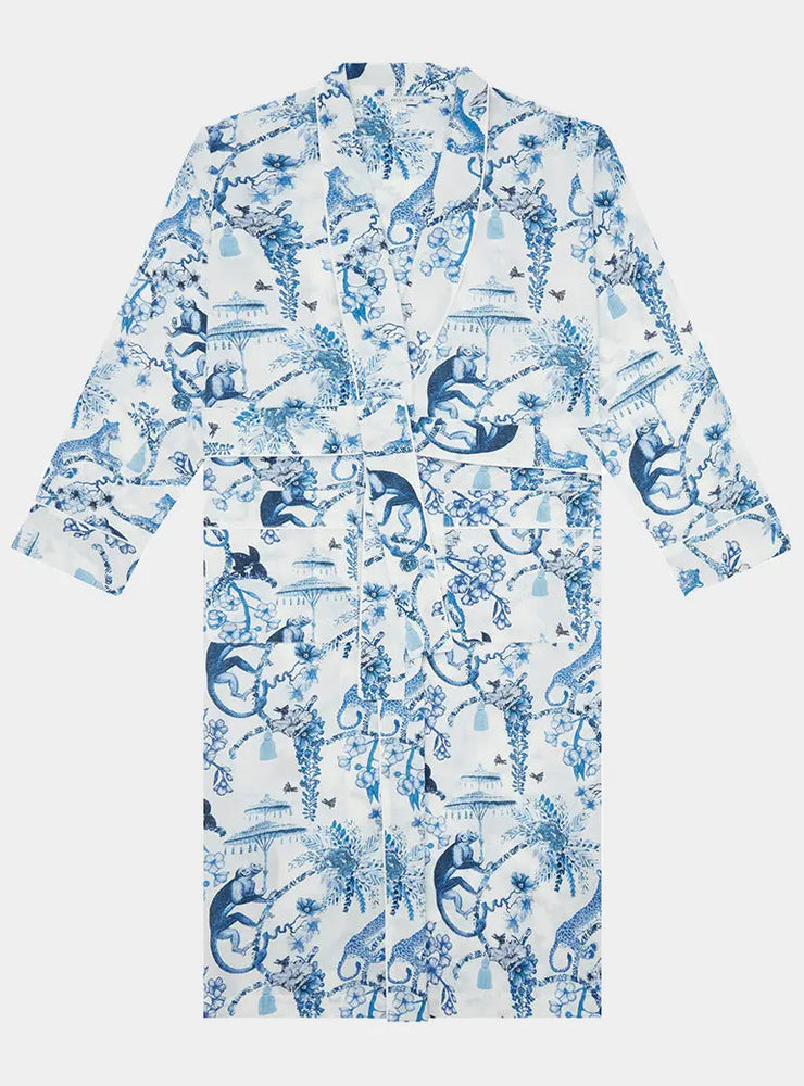 Chinoiserie Whimsy Organic Cotton Robe Myza