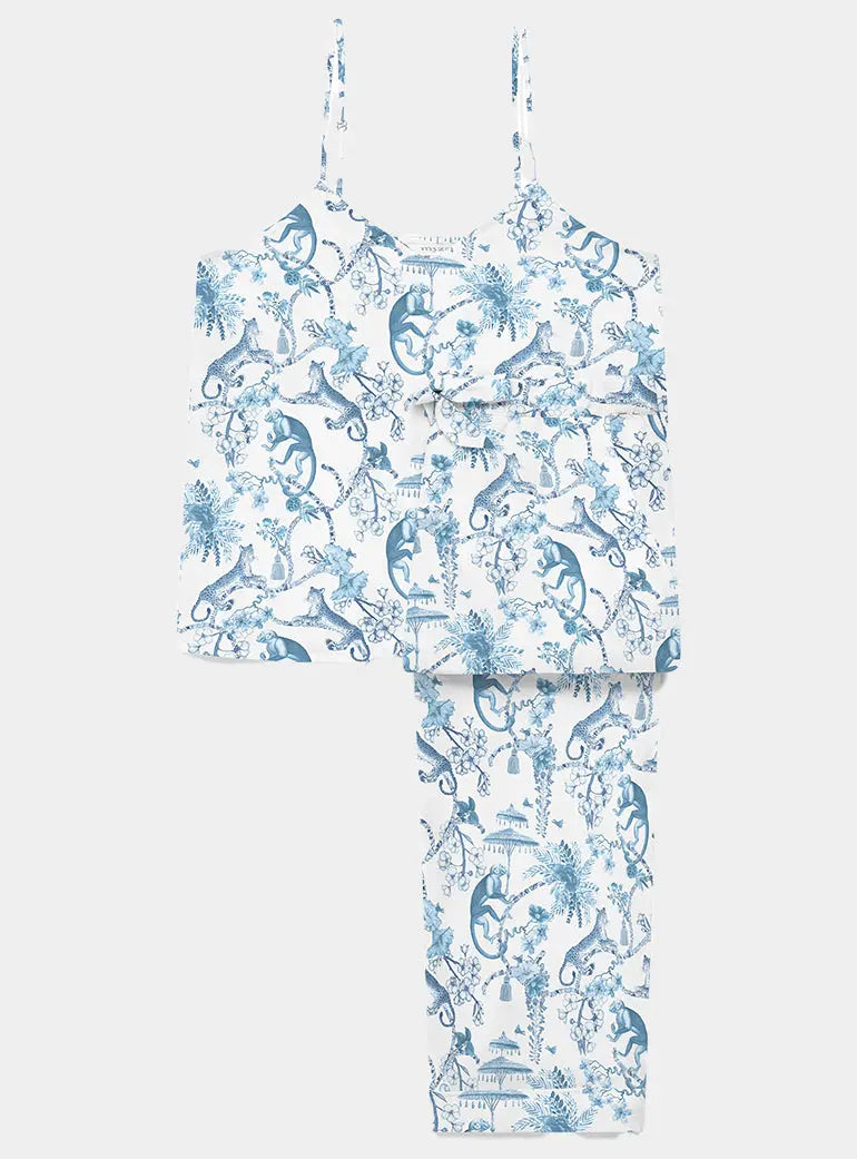 Chinoiserie Whimsy Women's Organic Cotton Cami Trouser Set Myza