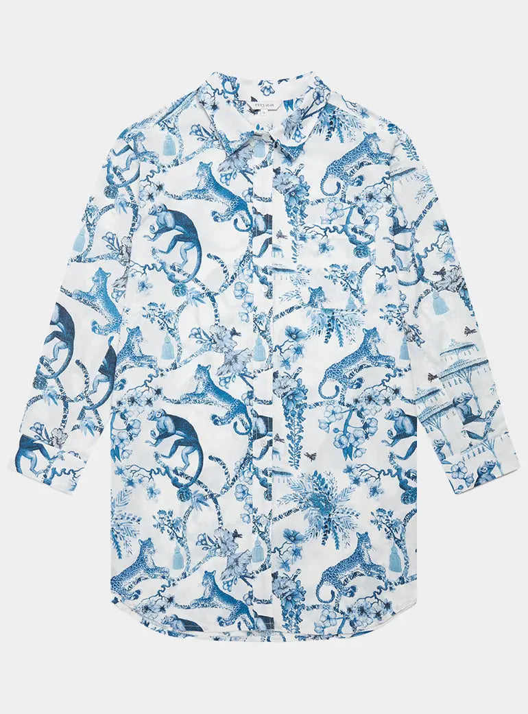 Chinoiserie Whimsy Organic Cotton Nightshirt