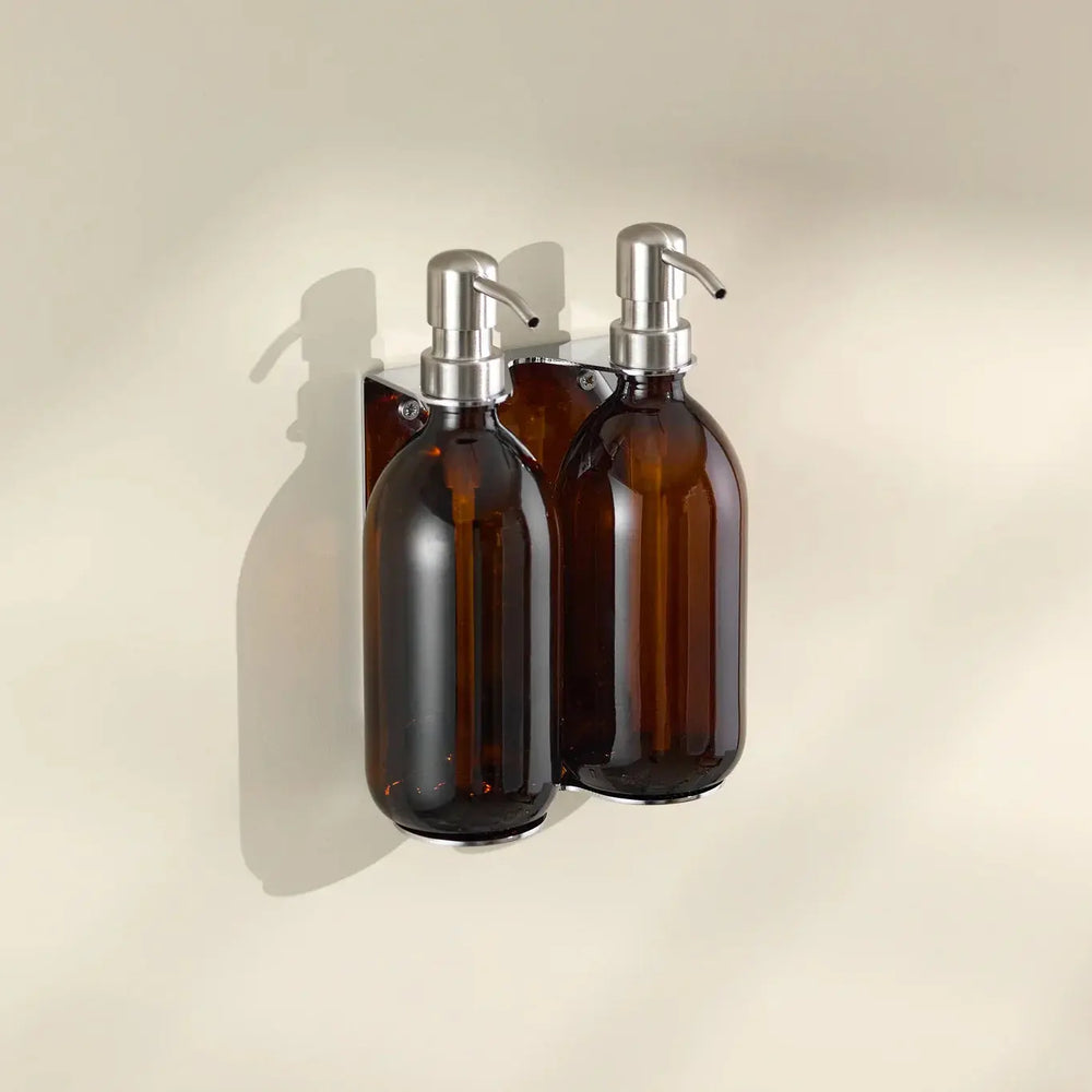 Chrome Double Wall Mounted Soap Dispenser Kuishi