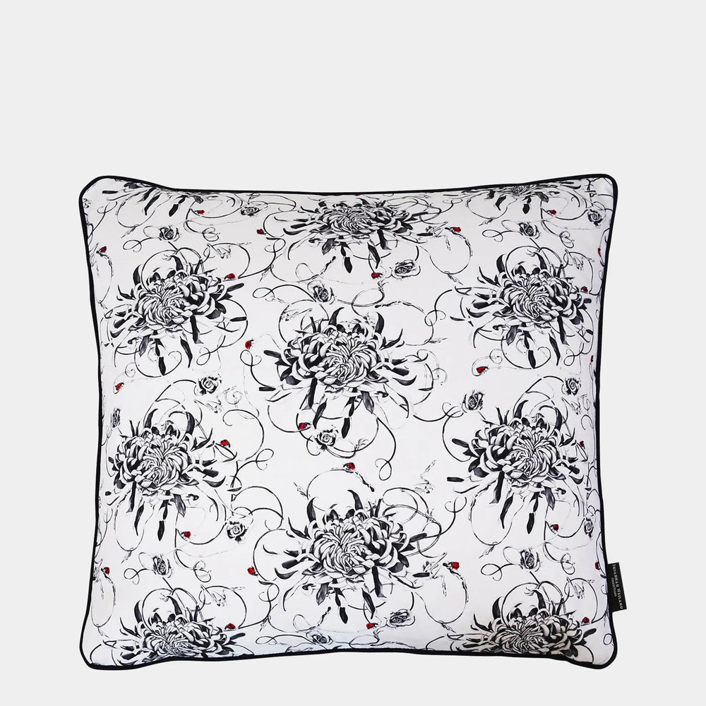 Chrysanthemum Hand Embroidered Cushion - Large Susannah Weiland Collections