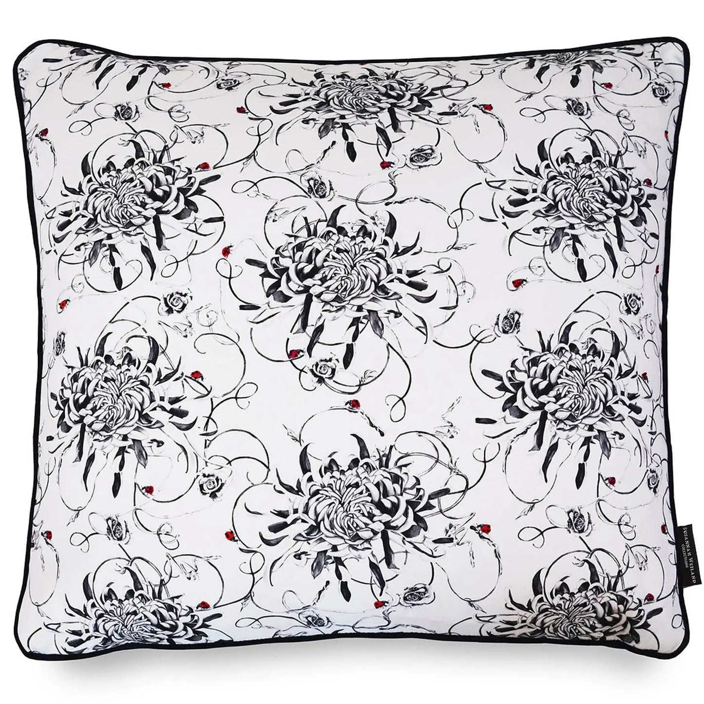 Chrysanthemum Hand Embroidered Cushion - Large Susannah Weiland Collections
