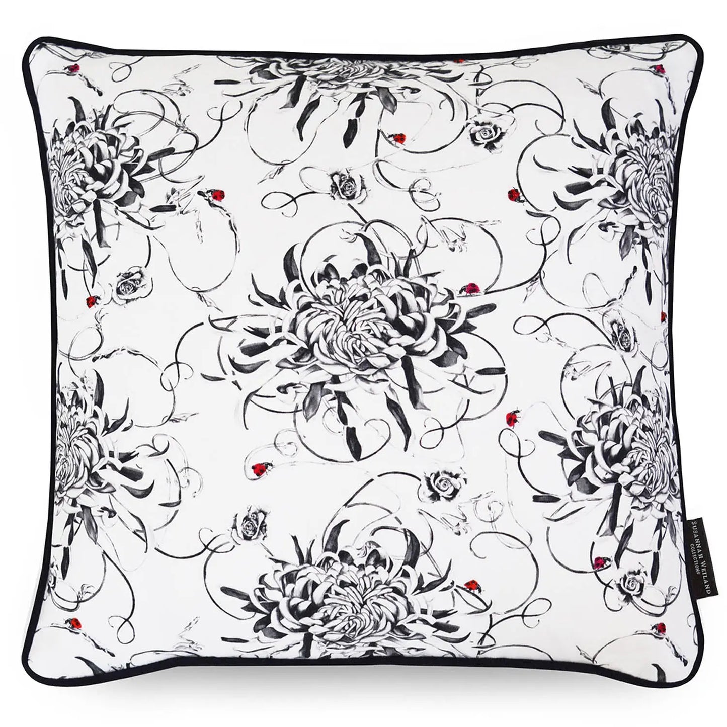 Chrysanthemum Hand Embroidered Cushion - Medium Susannah Weiland Collections
