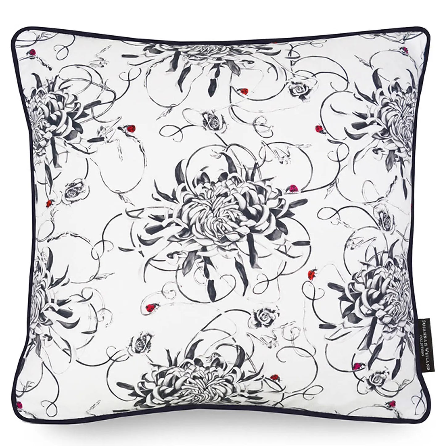Chrysanthemums Hand Embroidered Cushion - Mini Susannah Weiland Collections