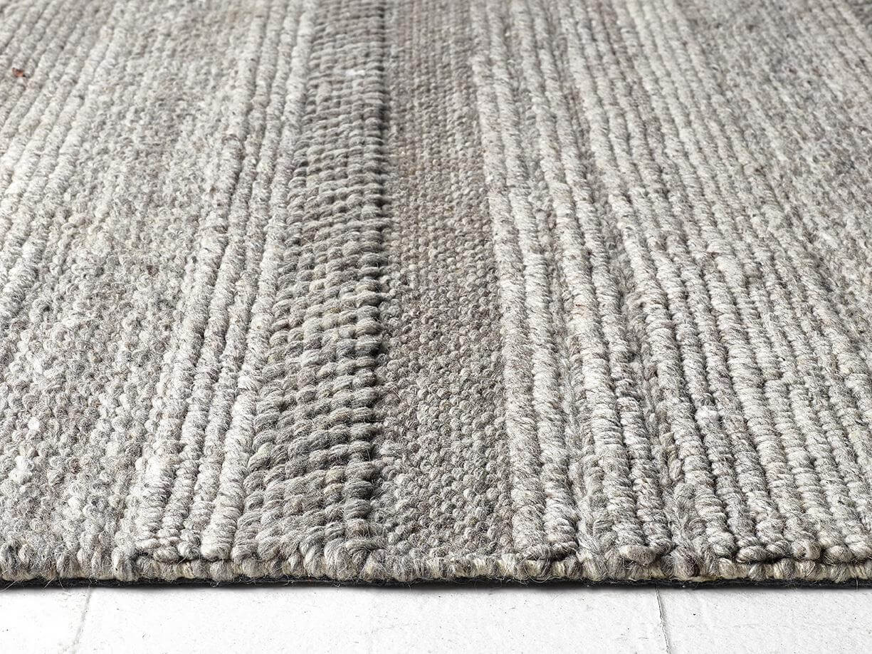 Chunky Natural/Grey Knitted Rug The Rugs